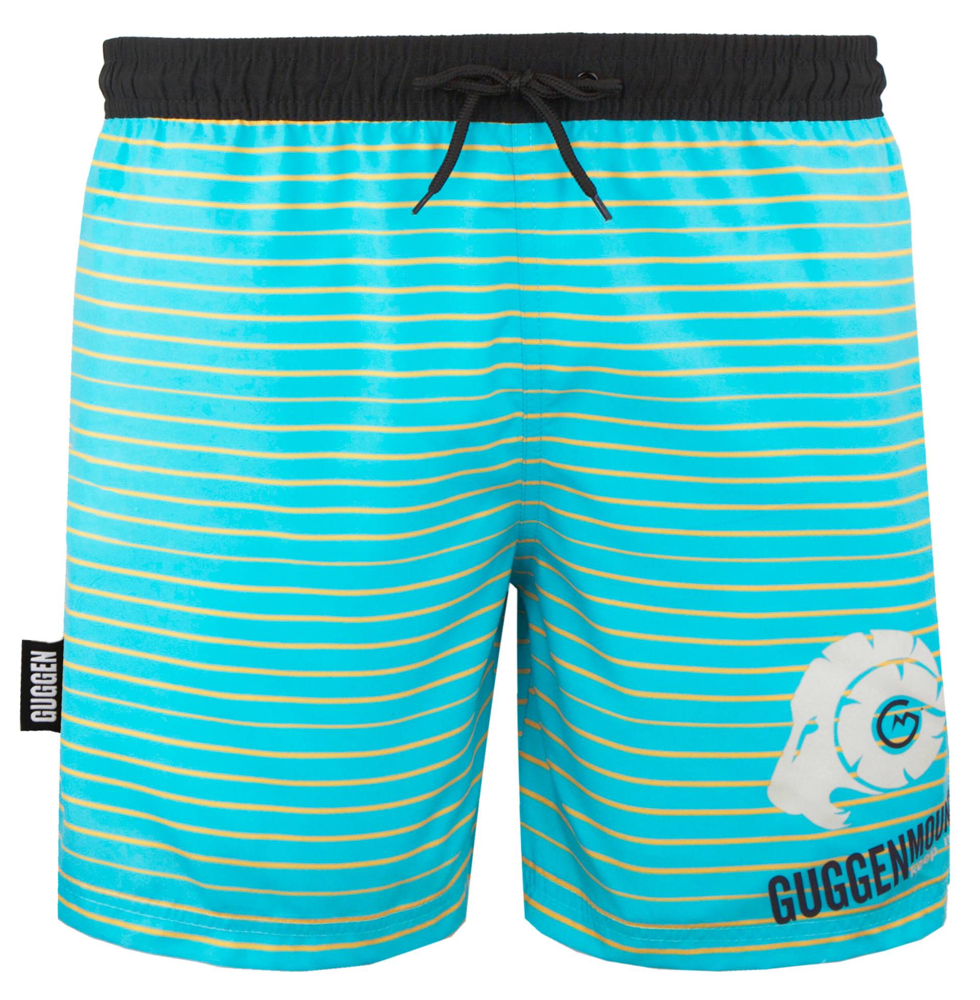 GUGGEN MOUNTAIN B6 Herren Badehose mit Muster gelbe Streifen von GUGGEN MOUNTAIN