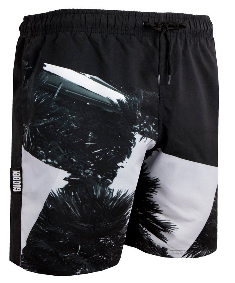 GUGGEN Mountain Badehose Badeshorts Badehose Herren Boardshorts Beachshort Strandhose 1603 Schnelltrocknende Badeshorts mit Kordelzug Palmen Schwarz Weiss Muster GUGGEN Mountain Badehose Badeshorts Badehose Herren Boardshorts Beachshort Strandhose 1603 Schnelltrocknende Badeshorts mit Kordelzug Palmen Schwarz Weiss Muster von GUGGEN Mountain