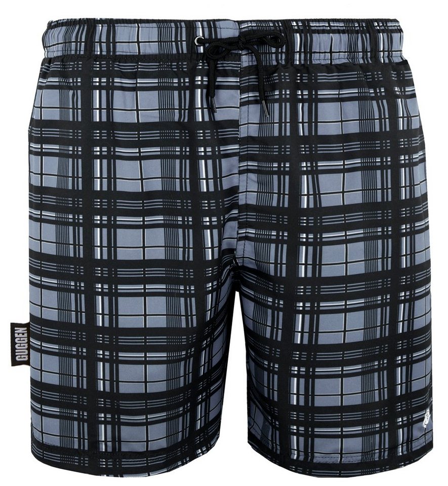 GUGGEN Mountain Badeshorts Badehose Herren Badeshorts 1862 Boardshorts Schwimmhose mit Kordelzug Beachshorts Boardshorts Schwimmhose Männer grau kariert GUGGEN Mountain Badeshorts Badehose Herren Badeshorts 1862 Boardshorts Schwimmhose mit Kordelzug Beachshorts Boardshorts Schwimmhose Männer grau kariert von GUGGEN Mountain