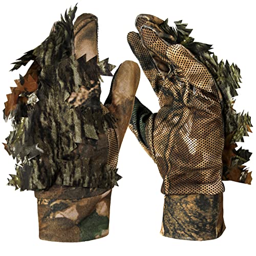 GUGULUZA 3D-Blatt-Camouflage-Handschuhe, rutschfest, volle Finger, Wald, Camouflage, taktische leichte Handschuhe für Türkei, Jagd von GUGULUZA