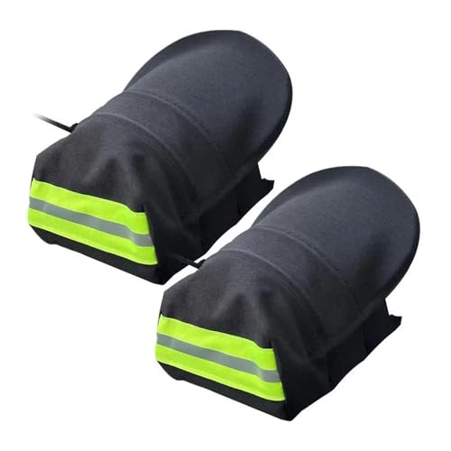 GUIBEIZU Am Lenker Montierte Handschuhe 2 Paar Motorrad-Lenkerhandschuhe, Sonnenschutz, atmungsaktiv, wasserdicht, Handschuhe, Handschutz, Motorrad-Lenkermuffen, Griffabdeckung(Black Reflective) von GUIBEIZU