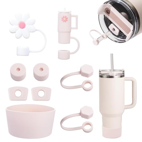 GUICHENO Stanley Cup Zubehör 9 Stück Strohhalm Abdeckung Stanley Cup Accessories Set Enthält 6 Auslaufsichere Silikonstopfen, 2 Strohhalm Abdeckung, 1 Silikonhülle für 1,2 l- und 850 ml-Becher(Rosa) GUICHENO Stanley Cup Zubehör 9 Stück Strohhalm Abdeckung Stanley Cup Accessories Set Enthält 6 Auslaufsichere Silikonstopfen, 2 Strohhalm Abdeckung, 1 Silikonhülle für 1,2 l- und 850 ml-Becher(Rosa) von GUICHENO