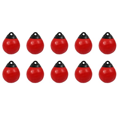 GUIJIALY 10 x robuste PVC-Bootball-Boje, rund, Anker-Boje, Dock-Stoßstange, aufblasbarer Schutz, Marine-Festmacher-Boje rot von GUIJIALY