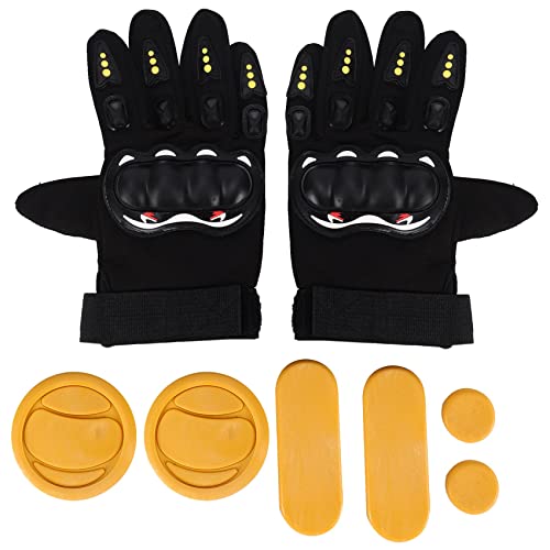 DIY Longboard Slide Handschuhe Skateboardhandschuhe Schaumstoffschutz Downhill Longboarding Skate Handschuhe mit Slider Puck von GUIJIALY