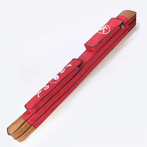 GUIREPTY Tasche mit Schwertern, Tasche mit Samurai-Schwert, Schwerttasche, doppellagig, for chinesisches Kung Fu, wasserdicht, Oxford-Stoff, Katana-Schwerttasche mit Tragegurt, Rot (Color : Red) von GUIREPTY
