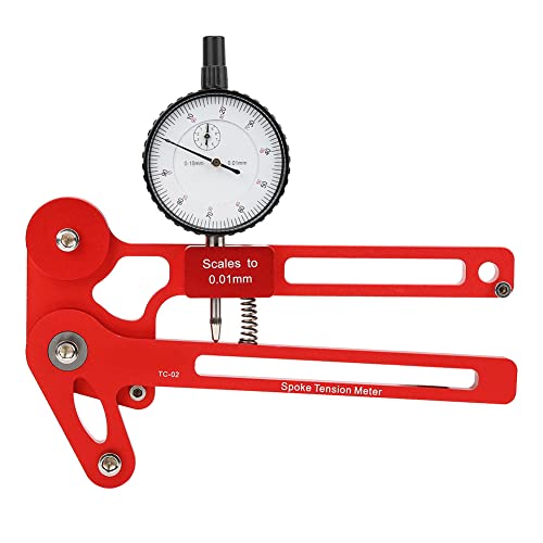 GULEEK Digital Repair Tool Fahrrad-Speichenspannungsmesser-Skala für präzise Radeinstellung. Misst die Spannung und sorgt für eine ausgewogene Fahrt (mechanische Uhr rot) von GULEEK