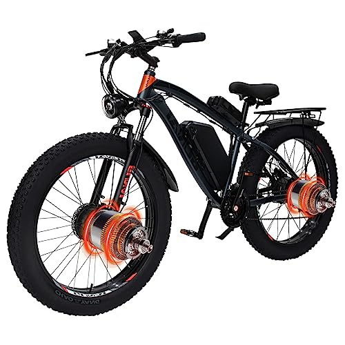 GUNAI GN88 Dual Motor Elektro-Mountainbike 26" Fettreifen-E-Bike mit 48V22AH-Akku Offroad Mountainbike Erwachsene von GUNAI