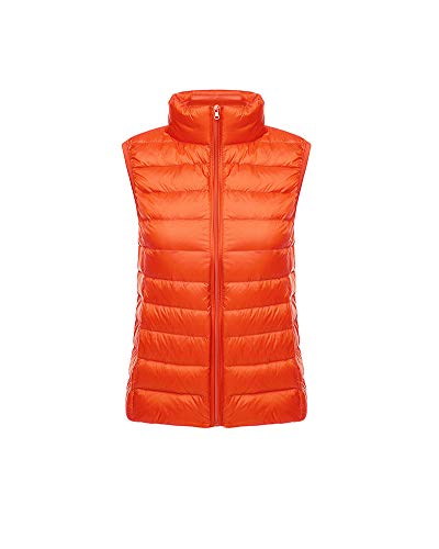 GUOCU Classics Damen Weste Winter Warm Steppweste Gesteppt Stehkragen Daunenweste Weste Jacke Ultraleicht Übergangsweste Packbare Leichte Ärmellose Daunen Winterjacke Kurze Daunenjacke Orange L GUOCU Classics Damen Weste Winter Warm Steppweste Gesteppt Stehkragen Daunenweste Weste Jacke Ultraleicht Übergangsweste Packbare Leichte Ärmellose Daunen Winterjacke Kurze Daunenjacke Orange L von GUOCU
