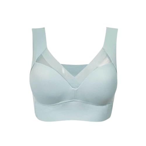 GUOFHUIM Haltungskorrigierender BH, haltungskorrigierender BH ohne Bügel, atmungsaktiver Lift-BH für Damen (Large,Blue) von GUOFHUIM