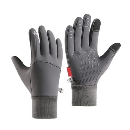 GUOGAOzz Hochwertige Thermohandschuhe für Herren, warme Touchscreen-Handschuhe, Winddichte, wasserdichte Fahrradhandschuhe für Herren und Damen (Gray-B,M) von GUOGAOzz