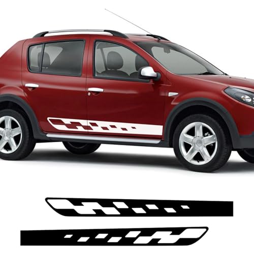 GUPEB 2pcs Vinyl Folie, passend für Renault Dacia Duster Tuning Auto Aufkleber Styling Seitenstreifen DIY Auto Sport Grafik Aufkleber von GUPEB