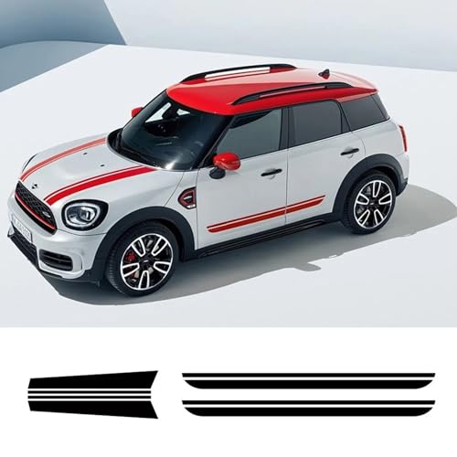 GUPEB Auto Motorhaube Aufkleber Motorhaube Band Body Kit Seitenstreifen Rock Aufkleber Aufkleber, passend für Mini Countryman F60 Cooper JCW von GUPEB