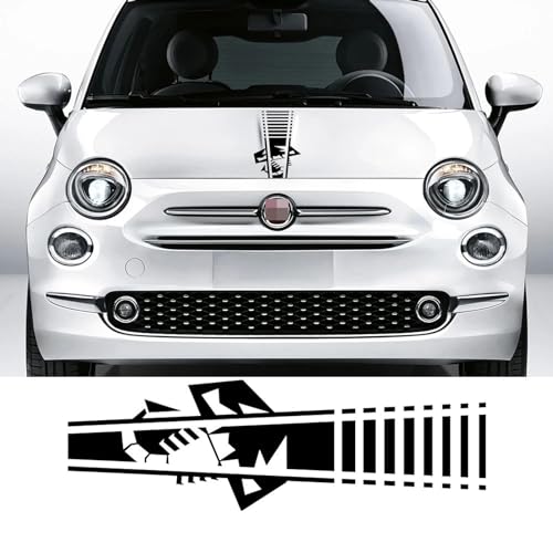 GUPEB Auto Motorhaube Motorhaube Aufkleber, passend für FIAT 500 Abarth 595 500X Auto DIY Streifen Styling Dekoration Tuning Vinyl Film Aufkleber von GUPEB