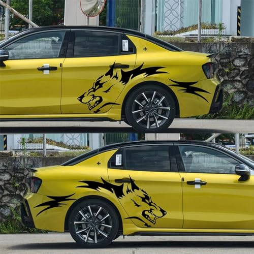 GUPEB Coyote Wolf Grunge Design Vinyl Auto Aufkleber Aufkleber Set, passend für Tür Side Pickup Fahrzeug LKW einzigartiges Styling von GUPEB