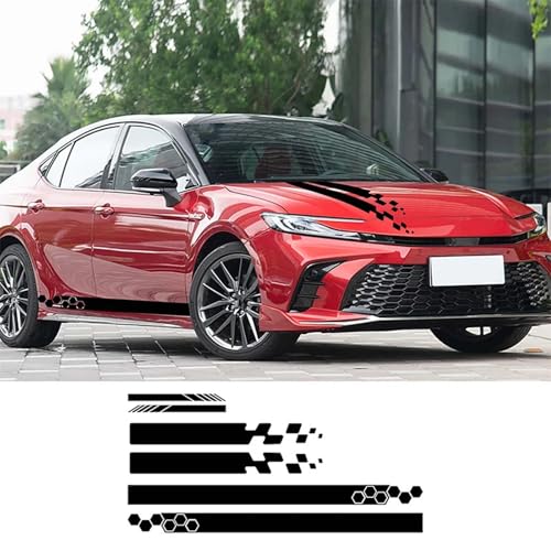 GUPEB Für Alfa BMW FIAT Toyota Tesla GT Auto Aufkleber Tür Seitenschweller Lange Streifen Sport Style Vinyl Film Aufkleber Motorhaube von GUPEB