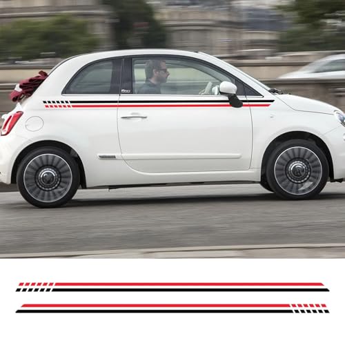 GUPEB Für FIAT Abarth 500 2Pcs Auto Taille Linie Aufkleber Automobiltür Seite Vinyl PVC Film Aufkleber Dekoration von GUPEB