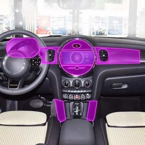 GUPEB Für MINI cooper 2021-2023 Autoinnenfilm Armaturenbrett Klavierbrett Shift Mittelkonsole Kratzfest transparent von GUPEB