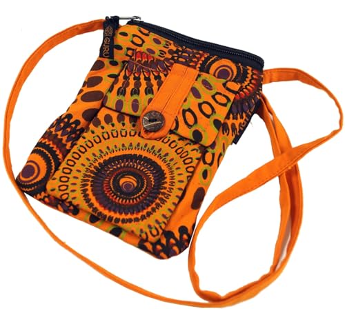 GURU SHOP Brustbeutel, Boho Geldbörse - Orange, Herren/Damen, Baumwolle, Size:One Size, 17x13x1,5 cm, Portemonnaies von GURU SHOP