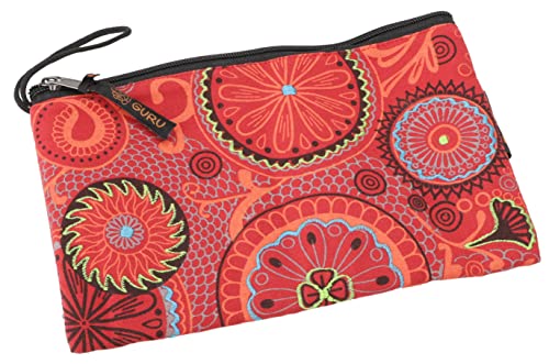 GURU SHOP Boho Kosmetiktasche, Kramtäschchen aus Nepal - Rot, Herren/Damen, Baumwolle, Size:One Size, 15x23x3 cm, Kleine Taschen für Kosmetik, Schreibzeug, Mehr von GURU SHOP