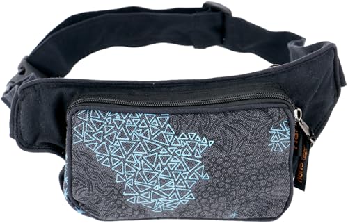 GURU SHOP Stoff Sidebag & Gürteltasche, Goa Gürteltasche - Schwarz/taubenblau, Herren/Damen, Baumwolle, Size:One Size, 12x18x8 cm, Festival- Bauchtasche Hippie GURU SHOP Stoff Sidebag & Gürteltasche, Goa Gürteltasche - Schwarz/taubenblau, Herren/Damen, Baumwolle, Size:One Size, 12x18x8 cm, Festival- Bauchtasche Hippie von GURU SHOP