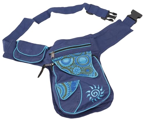 GURU SHOP Stoff Sidebag & Gürteltasche, Goa Hüfttasche, Bauchtasche - Blau, Unisex - Erwachsene, Baumwolle, 25x20x6 cm GURU SHOP Stoff Sidebag & Gürteltasche, Goa Hüfttasche, Bauchtasche - Blau, Unisex - Erwachsene, Baumwolle, 25x20x6 cm von GURU SHOP