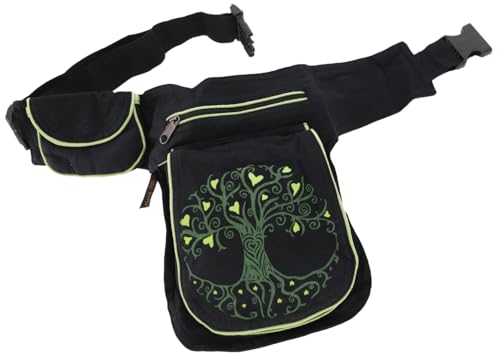 GURU SHOP Stoff Sidebag & Hüfttasche, Goa Gürteltasche, Bauchtasche aus Nepal - Tree of Life Schwarz/grün, Unisex - Erwachsene, 25x18x4 cm GURU SHOP Stoff Sidebag & Hüfttasche, Goa Gürteltasche, Bauchtasche aus Nepal - Tree of Life Schwarz/grün, Unisex - Erwachsene, 25x18x4 cm von GURU SHOP