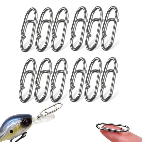 100 Stück Topwater Co Speed Clips, Topwater Speed-Clips, Edelstahl Angeln Wirbel Snaps, Hohe Festigkeit Angel-Power-Speed-Clips, Einfacher Schnellwechsel Köder Schnappt für Angeln, Angelzubehör (S) von GUSHE