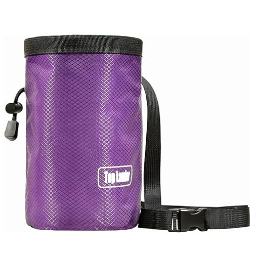 GVRGO Magnesiabeutel Klettern Chalkbag, Rock Klettern Chalkbag Magnesiasack mit verstellbaren Gürtel zum Sportklettern, Gymnastik, Gewichtheben- Lila groß von GVRGO