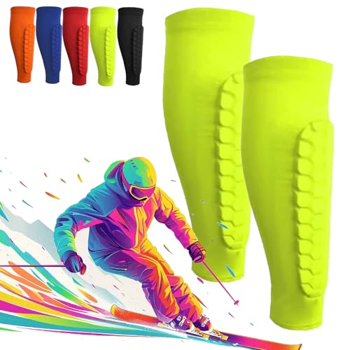 Frost Armours Ski Shields, Shin Defender Shin Guards, Shindefender Shin Guards, Ski Shin Guards, Shinbang Ski Protectors, Shin Pads for Kids and Aldult (Green,L) von GXHNB