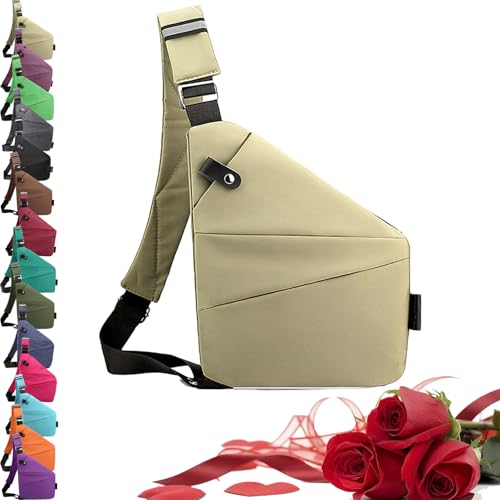 Gipfelfreund Anti Diebstahl Tasche, Gipfelfreund, Gipfelfreund Anti Diebstahl UmhäNgetasche, Gipfelfreund Diebstahlsichere Reisetasche üR Damen Und Herren (Khaki,Linke Schulter) von GXHNB