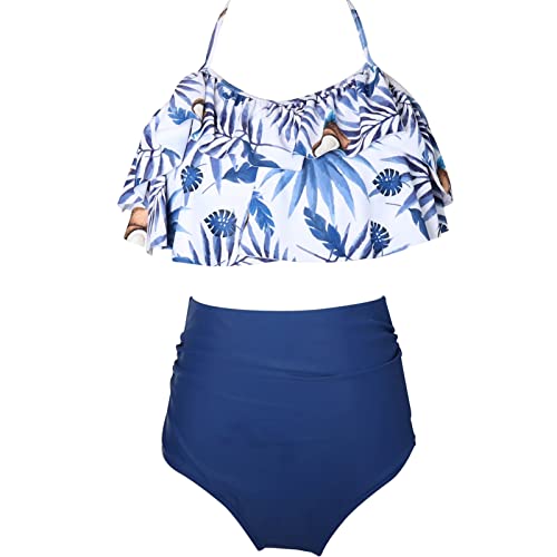 Bikinis für Mädchen Größe Bikinihose Badebekleidung Push Up mit Shorts Badeanzüge Bikini Sets Zweiteiliger Rüschen Tankini Bikinioberteil mit Triangel Schwimmanzug für Mädchen von GXYANiaoy