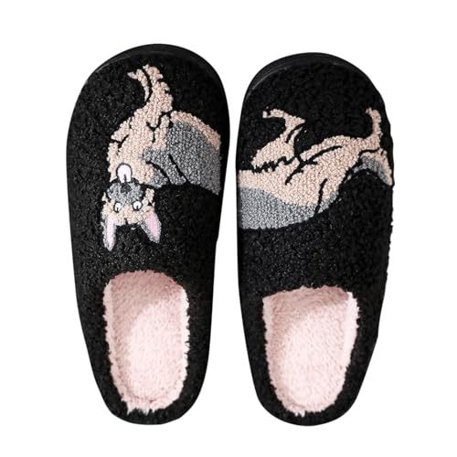 Damen-Hausschuhe Antirutsch Warme Drinnen und Draußen Pantoletten Filzpantoffeln Winter Weiche mit Polar Fleece Futter Gästehausschuhe Hausschuhe Memory Leicht Indoor Outdoor Slipper Pantoffeln von GXYANiaoy