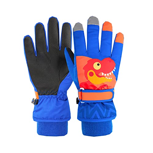 GXYANiaoy Fahrrad winterhandschuhe Kinder, Skihandschuhe Kinder Wasserdicht, Winter Reithandschuhe Softshell Gloves Thermo Handschuhe Schnee Fingerhandschuhe Warm Ski Kinderhandschuhe von GXYANiaoy