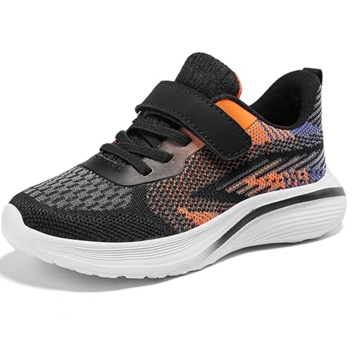 Hallenschuhe Für Jungen, Sportschuhe Kinder, Hallenschuhe Mädchen, Turnschuhe Jungen, Modische Kinderschuhe Leicht Mesh Sneaker Atmungsaktiv Flach Dicker Boden Tennisschuhe Outdoor Laufschuhe von GXYANiaoy