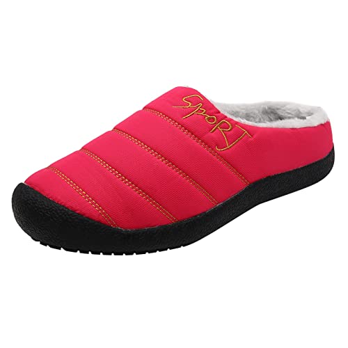 Hauspantoffeln Damen Bequeme Antirutsch mit Polar Fleece Futter Pantoletten Gästehausschuhe Warme Weiche Hausschuhe Pantoffeln Leicht rutschfeste Indoor Outdoor Filzpantoffeln Slipper von GXYANiaoy