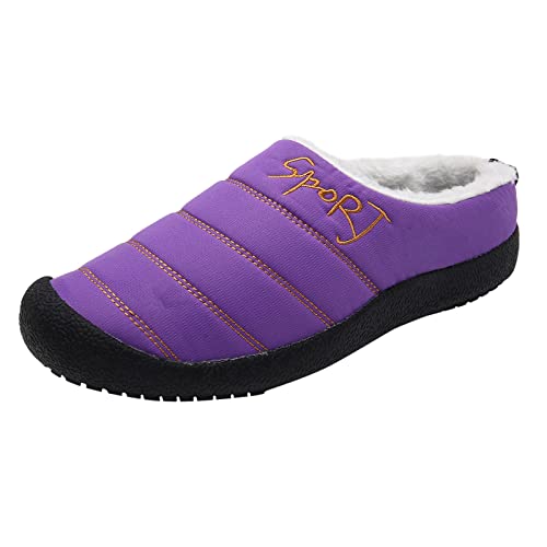 Hauspantoffeln Damen Bequeme Antirutsch mit Polar Fleece Futter Pantoletten Gästehausschuhe Warme Weiche Hausschuhe Pantoffeln Leicht rutschfeste Indoor Outdoor Filzpantoffeln Slipper von GXYANiaoy