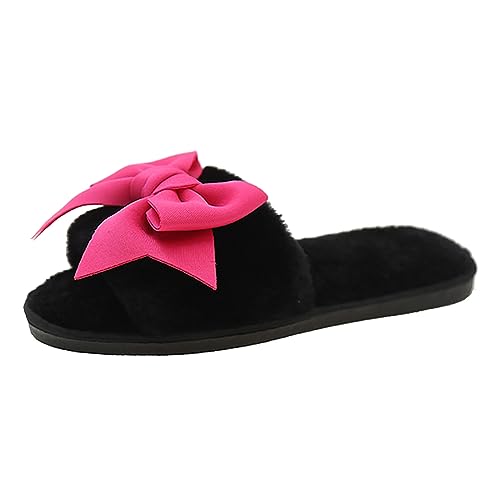 Hauspantoffeln Damen Bequeme Antirutsch mit Polar Fleece Futter Pantoletten Gästehausschuhe Warme Weiche Hausschuhe Pantoffeln Leicht rutschfeste Indoor Outdoor Filzpantoffeln Slipper von GXYANiaoy