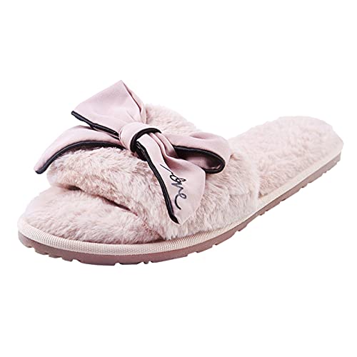 Hausschuhe Damen Antirutsch Baumwolle Indoor Outdoor Pantoletten Filzpantoffeln rutschfeste Weiche Leicht Slipper Gästehausschuhe mit Polar Fleece Futter Bequeme Rückstellschaum Pantoffeln von GXYANiaoy