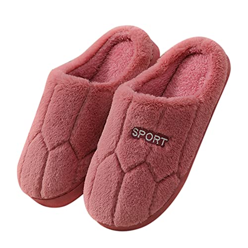 Hausschuhe Damen Plüsch Baumwolle Rückstellschaum Pantoffeln Gästehausschuhe Bequeme Weiche mit Polar Fleece Futter Slipper Filzpantoffeln rutschfeste Memory Drinnen und Draußen Pantoletten von GXYANiaoy