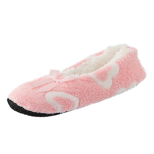 Hausschuhe Für Damen Indoor Outdoor Leicht Bequeme Pantoletten mit Polar Fleece Futter Antirutsch Slipper Gästehausschuhe Memory Rückstellschaum Plüsch Pantoffeln Filzpantoffeln von GXYANiaoy