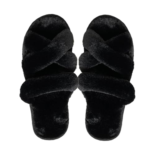 Hausschuhe Für Damen mit Polar Fleece Futter Bequeme Weiche Filzpantoffeln rutschfeste Antirutsch Drinnen und Draußen Gästehausschuhe Slipper Plüsch Baumwolle Indoor Outdoor Pantoletten Pantoffeln von GXYANiaoy