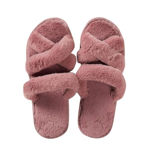 Hausschuhe Für Damen mit Polar Fleece Futter Bequeme Weiche Filzpantoffeln rutschfeste Antirutsch Drinnen und Draußen Gästehausschuhe Slipper Plüsch Baumwolle Indoor Outdoor Pantoletten Pantoffeln von GXYANiaoy