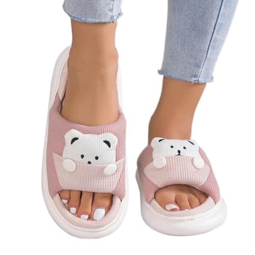 Pantoffeln Damen Indoor Outdoor Plüsch Drinnen und Draußen Pantoletten Leicht mit Polar Fleece Futter Hausschuhe Slipper Rückstellschaum Warme Baumwolle Filzpantoffeln Gästehausschuhe von GXYANiaoy