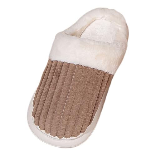 Pantoffeln Damen Leicht mit Polar Fleece Futter Plüsch Slipper Hausschuhe Weiche Warme Bequeme Filzpantoffeln Gästehausschuhe Indoor Outdoor Drinnen und Draußen Rückstellschaum Pantoletten von GXYANiaoy