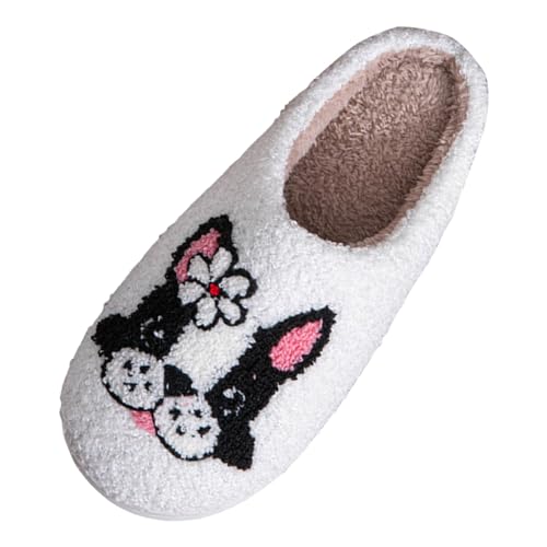 Pantoffeln Damen Rückstellschaum Antirutsch Slip On Gästehausschuhe Slipper mit Polar Fleece Futter Warme rutschfeste Hausschuhe Pantoletten Baumwolle Memory Foam Drinnen und Draußen Filzpantoffeln von GXYANiaoy