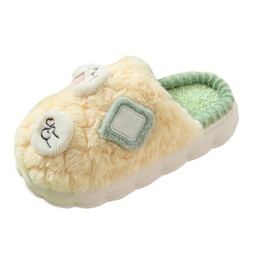 Pantoffeln Damen Winter Indoor Outdoor Bequeme Gästehausschuhe Slipper Memory Baumwolle Rückstellschaum Hausschuhe rutschfeste Drinnen und Draußen Pantoletten Filzpantoffeln von GXYANiaoy