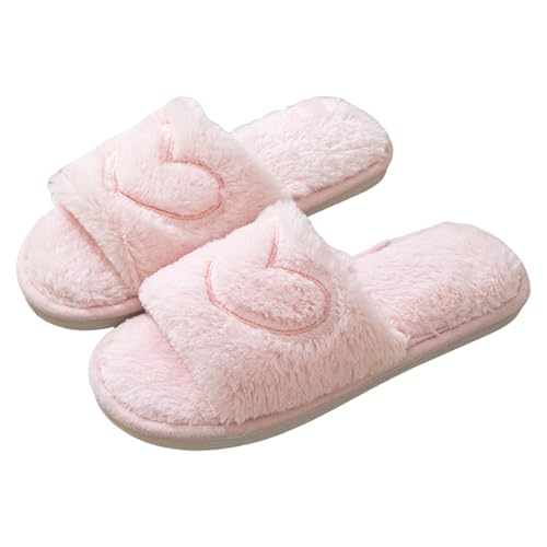 Pantoffeln Damen Winter Warme Filzpantoffeln Hausschuhe mit Polar Fleece Futter Antirutsch Baumwolle Slipper Gästehausschuhe Leicht Drinnen und Draußen Memory Pantoletten von GXYANiaoy