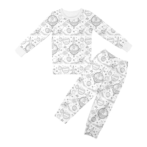 Pyjama mädchen 158, Schlafanzug Zum Anmalen Kinder, Cartoon Druck Loungewear DIY Handbemaltes Zweiteilig Pyjama Winter Homewear Set Weiß Kunst Färben Hausanzug Nachtwäsche von GXYANiaoy