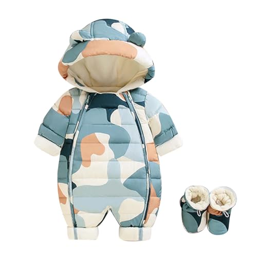 Schneeanzug Baby 80/86, Baby Overall Winter, Mit Kapuze Kleidung Ausstattung Winteranzug Neugeboren Babybody Clothes Winteroverall Warm Strampler Fleece Winterkleidung Babykleidung von GXYANiaoy