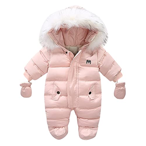 Schneeanzug Kinder 134/140, Baby Overall Winter, Fleece Winteroverall Warm Babystrampler Clothes Strampler Mit Kapuze Winterkleidung Langarm Kostüm Ausstattung Babybody Snowsuit von GXYANiaoy